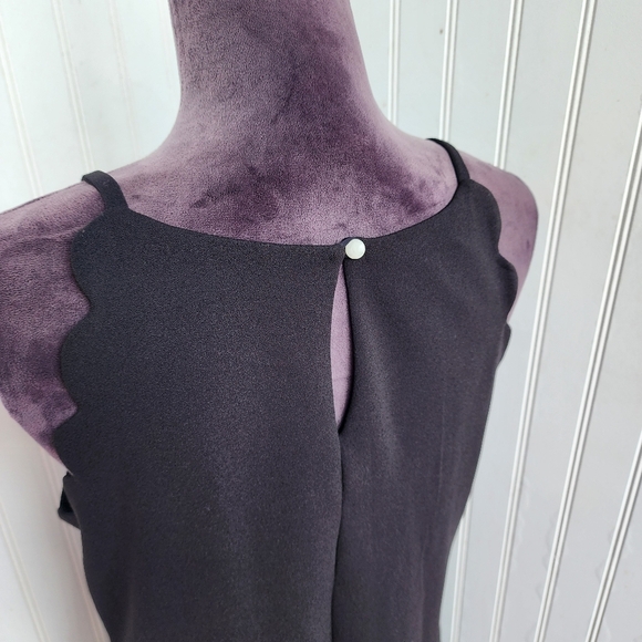 IZ Byer Womens Halter Scalloped Short Little Black Stretch Dress Size XL - Picture 6 of 12